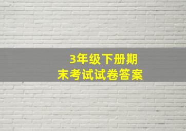 3年级下册期末考试试卷答案