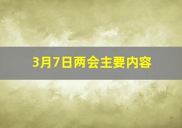 3月7日两会主要内容