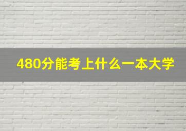 480分能考上什么一本大学