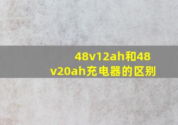 48v12ah和48v20ah充电器的区别