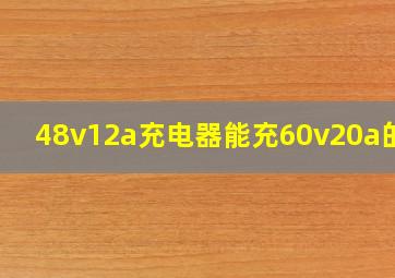 48v12a充电器能充60v20a的吗