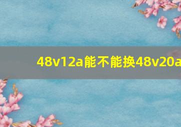 48v12a能不能换48v20a