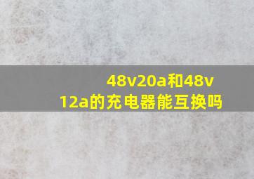 48v20a和48v12a的充电器能互换吗