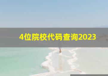 4位院校代码查询2023