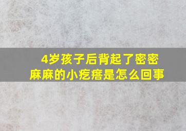 4岁孩子后背起了密密麻麻的小疙瘩是怎么回事