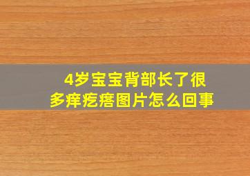 4岁宝宝背部长了很多痒疙瘩图片怎么回事