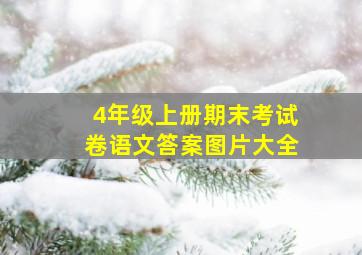 4年级上册期末考试卷语文答案图片大全