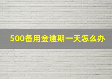 500备用金逾期一天怎么办