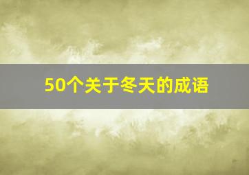 50个关于冬天的成语