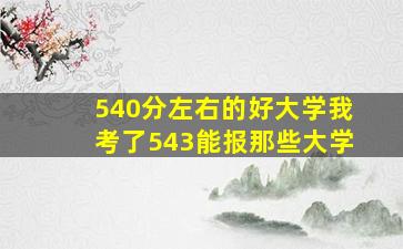 540分左右的好大学我考了543能报那些大学