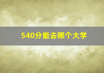 540分能去哪个大学