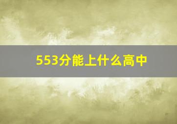 553分能上什么高中