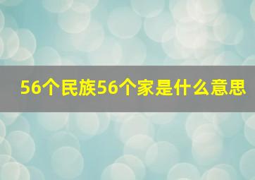 56个民族56个家是什么意思