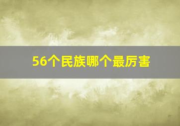 56个民族哪个最厉害