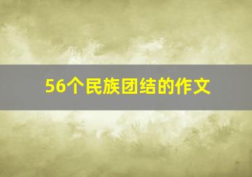 56个民族团结的作文