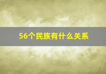 56个民族有什么关系