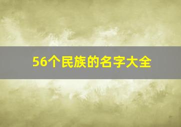 56个民族的名字大全