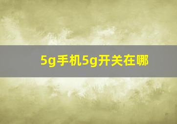 5g手机5g开关在哪