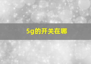 5g的开关在哪