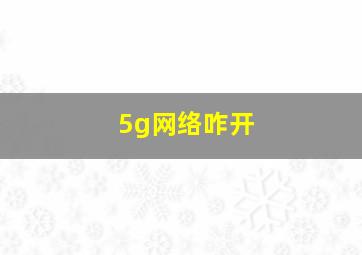 5g网络咋开