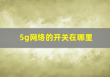 5g网络的开关在哪里