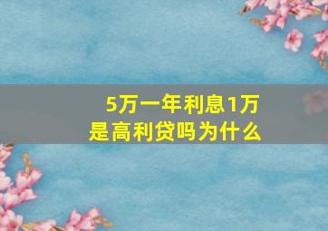 5万一年利息1万是高利贷吗为什么