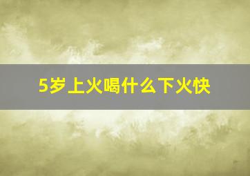 5岁上火喝什么下火快