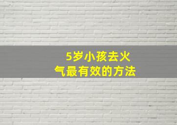 5岁小孩去火气最有效的方法