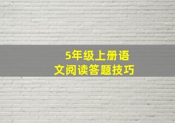 5年级上册语文阅读答题技巧