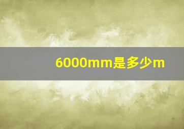 6000mm是多少m