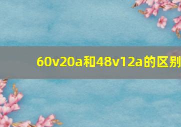 60v20a和48v12a的区别