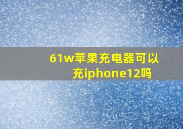 61w苹果充电器可以充iphone12吗