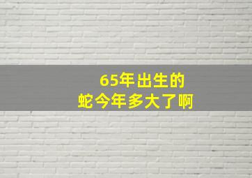 65年出生的蛇今年多大了啊