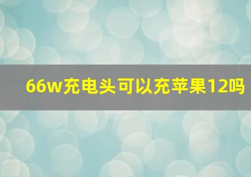 66w充电头可以充苹果12吗