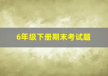 6年级下册期末考试题