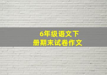 6年级语文下册期末试卷作文