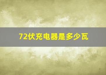 72伏充电器是多少瓦