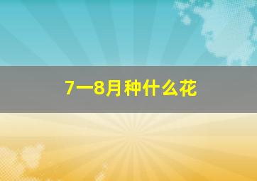 7一8月种什么花