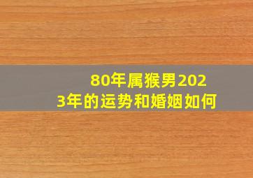 80年属猴男2023年的运势和婚姻如何