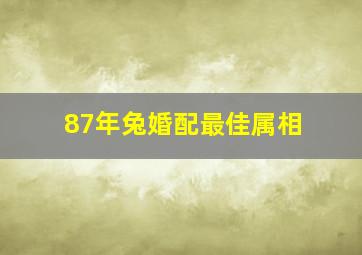 87年兔婚配最佳属相