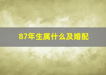 87年生属什么及婚配