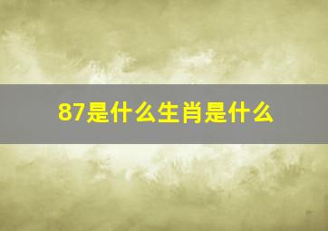 87是什么生肖是什么