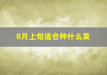 8月上旬适合种什么菜