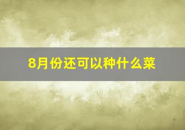 8月份还可以种什么菜