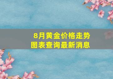 8月黄金价格走势图表查询最新消息