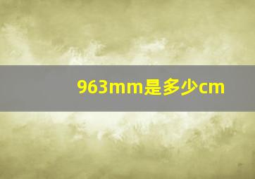 963mm是多少cm