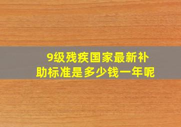 9级残疾国家最新补助标准是多少钱一年呢