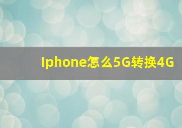 Iphone怎么5G转换4G