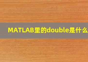 MATLAB里的double是什么意思