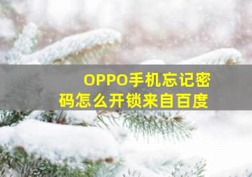 OPPO手机忘记密码怎么开锁来自百度